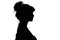 Silhouette of beautiful profile of female head concept beauty and fashion