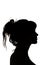 Silhouette of beautiful profile of female head concept beauty and fashion