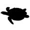 Silhouette beautiful sea turtle on a white background