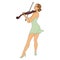 Silhouette of a beautiful woman with a violin in a modern continuous line style. Violinist girl, slender. Continuous