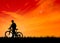 Silhouette of the biker