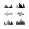 Silhouette Black Equalizer Icon Set. Vector