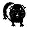 Silhouette of a black guinea pig in a flat style. Design is suitable for logo, tattoo, mascot, rodent symbol, stencil, pet shop