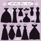 Silhouette of black party dresses,accessories kit