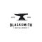 silhouette of Blacksmith Iron Anvil Foundry vintage retro logo design