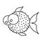 silhouette blowfish aquatic animal icon