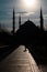 Silhouette of Blue Mosque or Sultanahmet. Travel to Istanbul background photo
