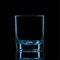 Silhouette of blue strong liquor classic glass with clipping path on black background