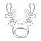 silhouette blurred cartoon funny face reindeer animal