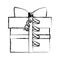 silhouette blurred gift box with ribbon