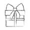 silhouette blurred gift box with ribbon wrapping