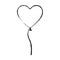 silhouette blurred heart shape balloon with ribbon