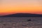 Silhouette of a boat on Lake Iznik