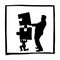 Silhouette boss and businessman taking puzzles together vector illustration sketch doodle hand drawn isolated on white square