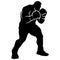 Silhouette boxer player for background shadow