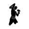 Silhouette boxer player for background shadow