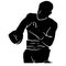 Silhouette boxer player for background shadow