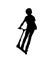 Silhouette of a boy with his scooter