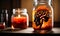 Silhouette Brain in Amber Jar