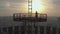 silhouette of a brave man on the roof of a skyscraper