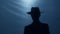 Silhouette of brave wild West sheriff tipping his hat to gangster before duel