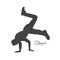 Silhouette of break dance. Young man dancing of Hip Hop on white background