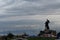 Silhouette of a bronze memorial in the middle of martyr square, Beirut, Lebanon