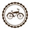 Silhouette brown of classic bicycle in round frame