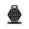 Silhouette Bubble waffle maker with open lid. Outline icon of electric device for making Hong Kong egg waffles. Black illustration