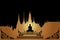 silhouette buddha on gold background