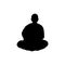 Silhouette buddhist monk in meditation.