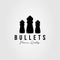 Silhouette bullets isolated logo template vector illustration design. simple ammo, pellets, ammunition logo concept