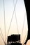 Silhouette of burner in hot air balloon