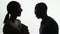 Silhouette of business colleagues working in office