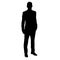 Silhouette of a business man in a tuxedo. vector illustration