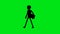 Silhouette Business man walking on green