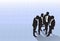 Silhouette Business People Group Standing Top Angle View, Businessman Colleague Team Banner With Copy Space
