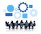Silhouette of Business People Meeting Infographic