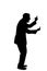 Silhouette of a Businessman Acting Angry