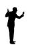 Silhouette of a Businessman Acting Angry