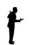 Silhouette of a Businessman Acting Angry