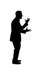 Silhouette of a Businessman Acting Angry