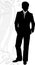 Silhouette of a businessman in classical suit