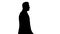 Silhouette Businessman goes forward.