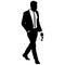 Silhouette businessman man in suit with tie on a white background. Vector illustration