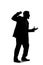 Silhouette of a Businessman Punching Something