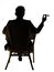 Silhouette of businessman sit