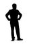 Silhouette of Businessman Standing and Waiting