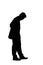 Silhouette of Businessman Standing and Waiting