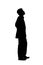 Silhouette of Businessman Standing and Waiting